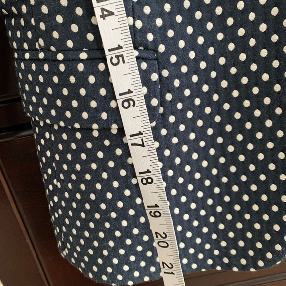 NWT Ann Taylor petite navy blue & white polka-dot blazer - Picture 2 of 6